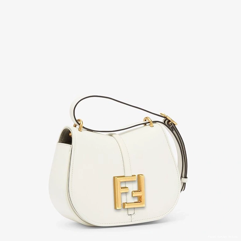 Affordable C'mon White Leather Fendi Mini In Calf Bag 0718